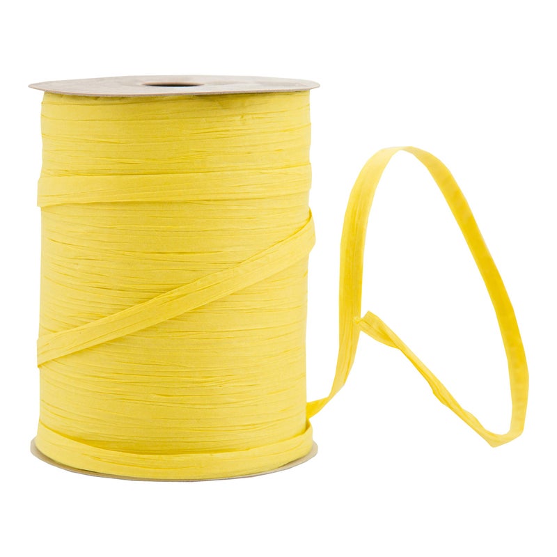 Berwick Offray Matte Yellow Daffodil Raffia Ribbon, 1/4'' Wide, 100 Yards - Image 2